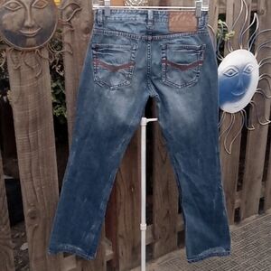 Men's jeans anchor blue distressed like no stretch.28/30